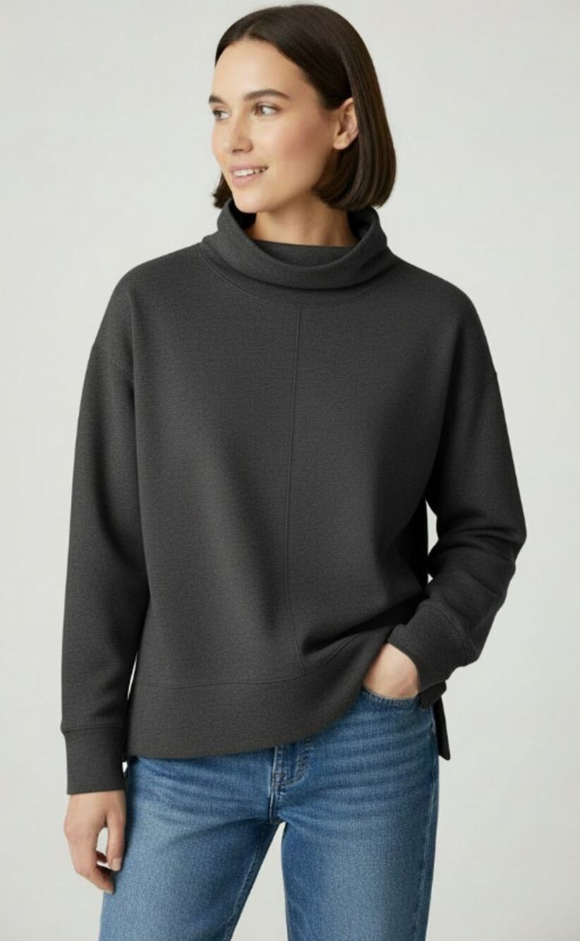 AVALANCHE FLEECE COWL NECK PULLOVER SWEATER GRAY WOMENS XXLARGE COZY MOCK